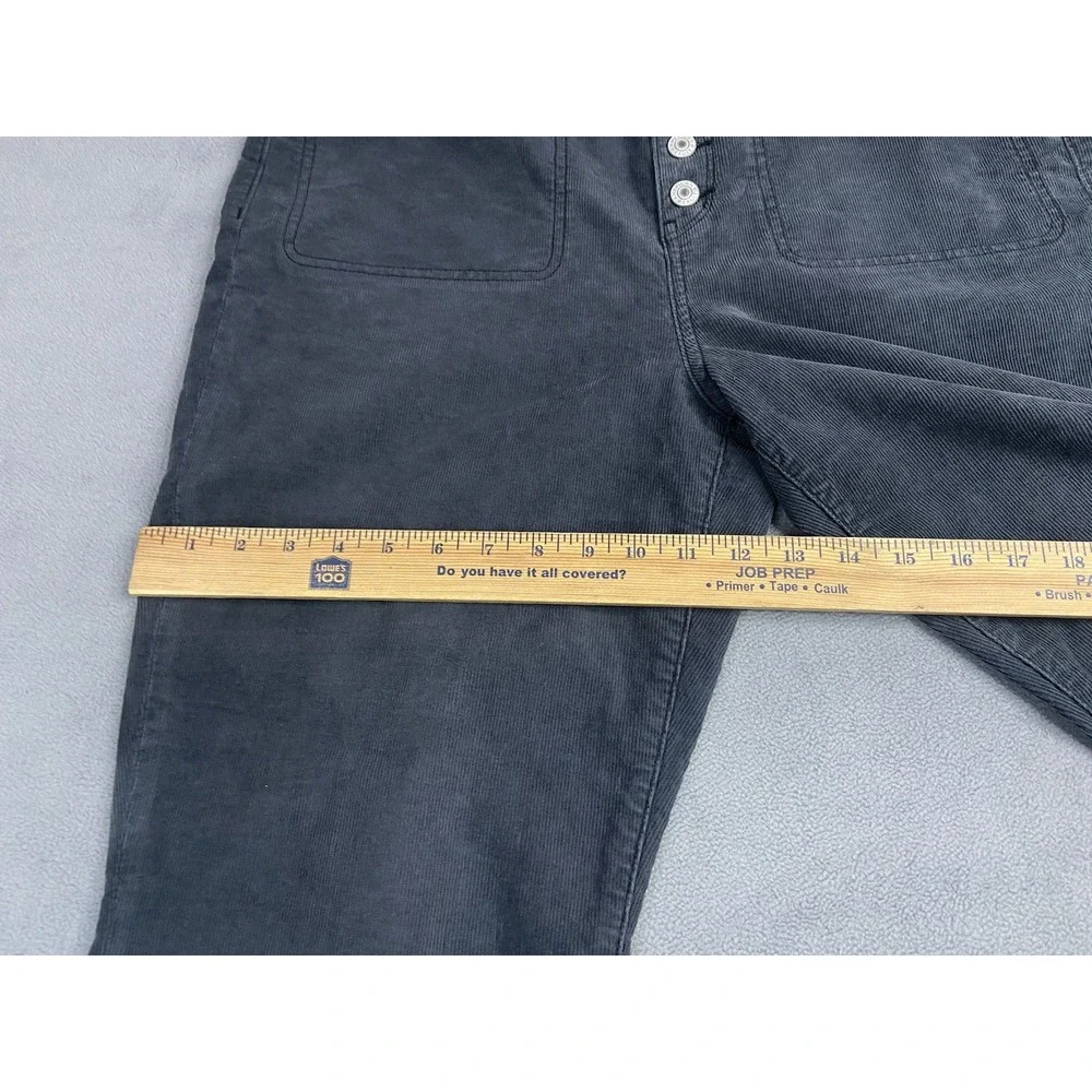 American Eagle Pants Womens 18 Blue Corduroy Super Hi-Rise‎ Button Fly Flare